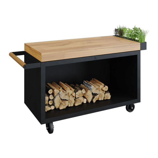 Mise En Place Table Black 135 Pro Teak Hout