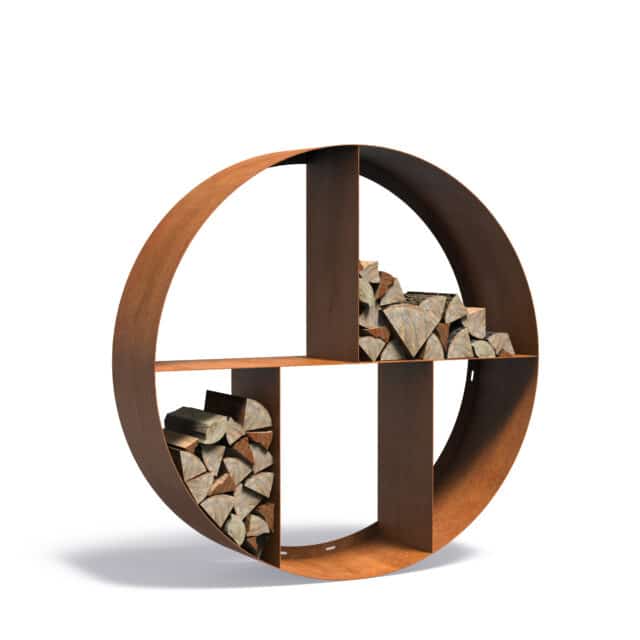 Forno Wood Storage Logg Ronde 2 Corten Bhsr2 1